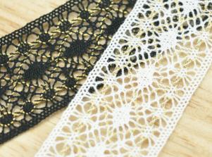 LT302TORCHON 蔥紗蕾絲(雙邊)TORCHON LACE/Metallic